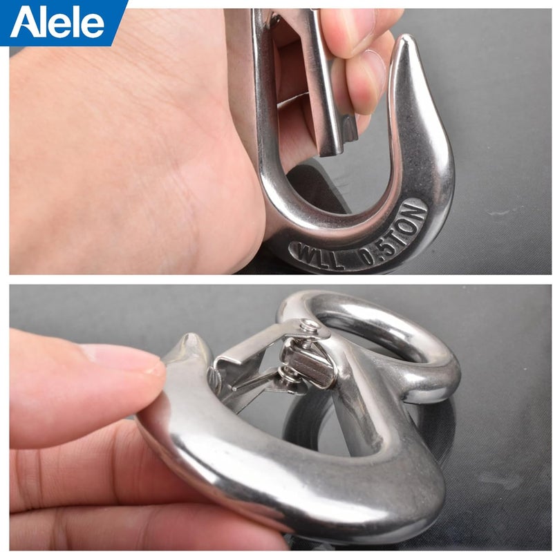 Alele 0.5T Crane Scale Grab Hooks,Slip Hooks,Stainless Steel Lifting Hook Rigging Accessory (Grab Hooks 500kg) - Image 5